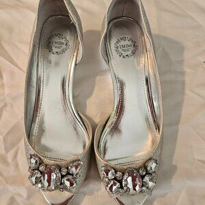 I. Miller | Rhoda Glitter Open-Toe Demi Wedges 8